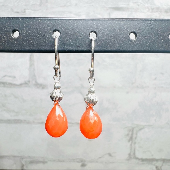 Carnelian Teardrop Earrings - Picture 9 of 11